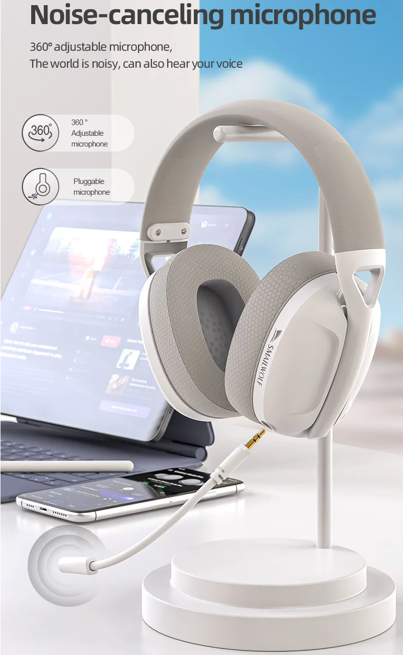 Wireless Bluetooth Three Mode Gaming Headset with Microphone and Lightweight Design
