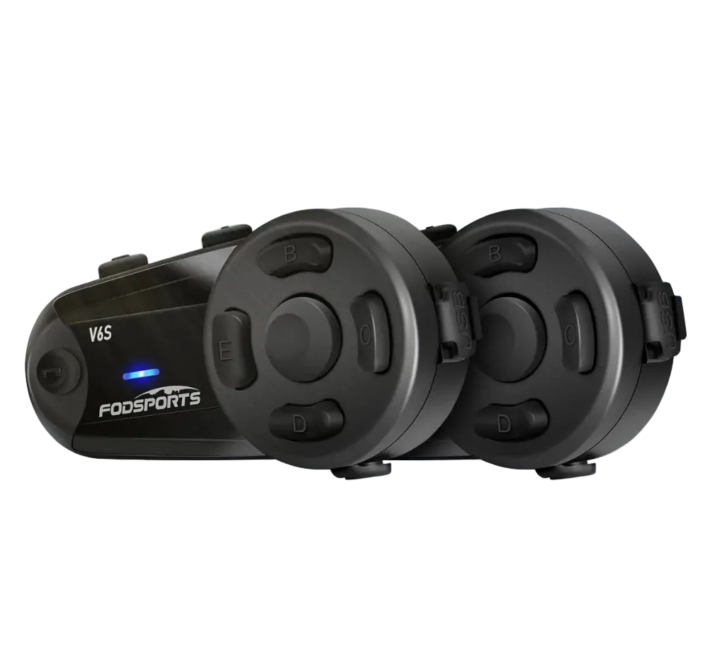 Bluetooth 5.0 Helmet Headset with Intercom, FM Radio, Noise Reduction, for up to 6 Riders 1000m