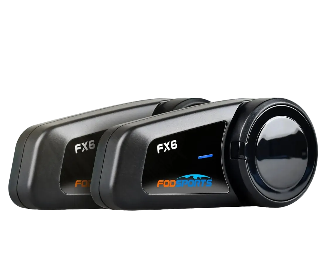 Bluetooth Motorcycle Helmet Intercom with FM Radio, 6-Rider Group Communication Waterproof Headset
