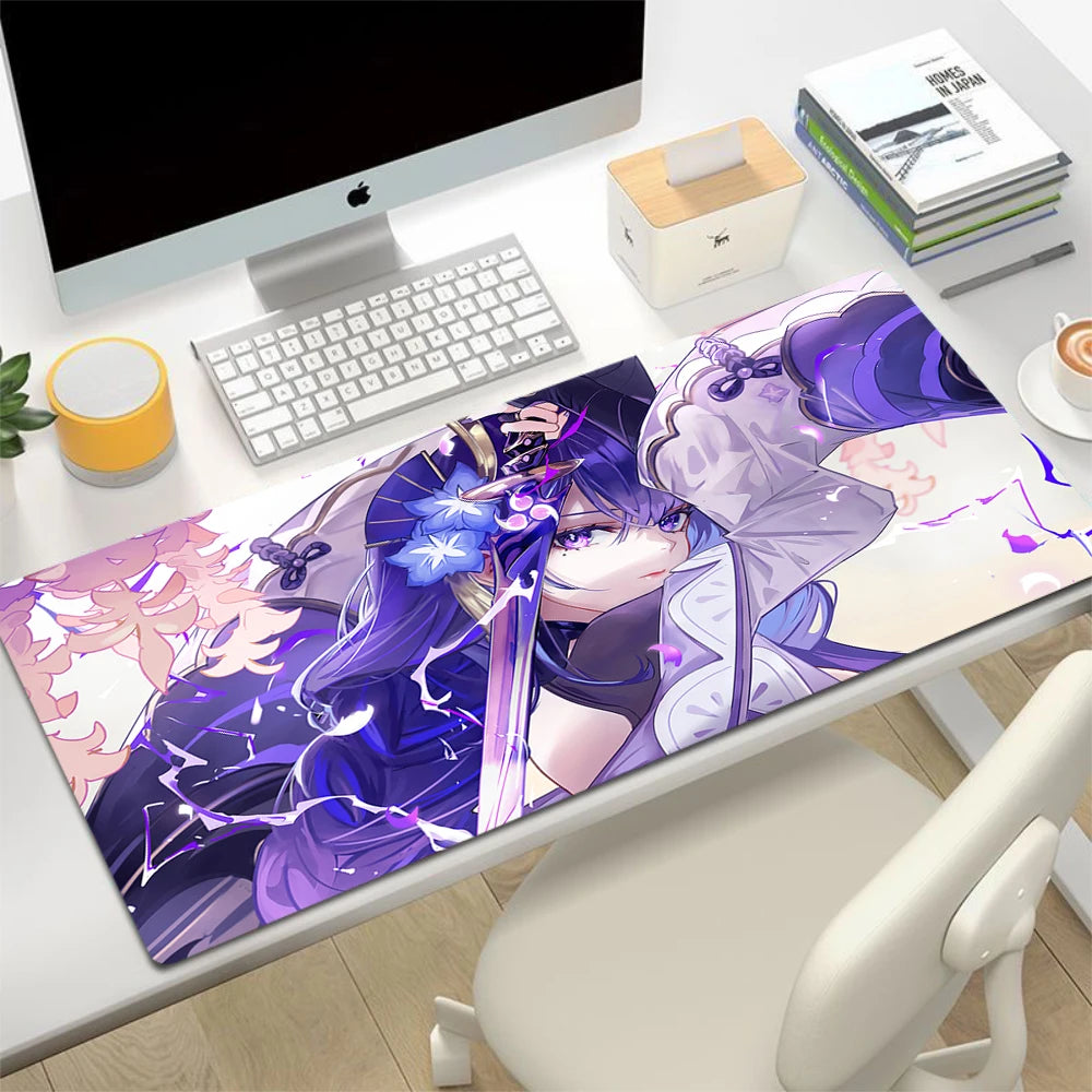 XL Anime Gaming Mouse Pad with Anti-slip Rubber Base, Stitched Edges, Custom Print Options