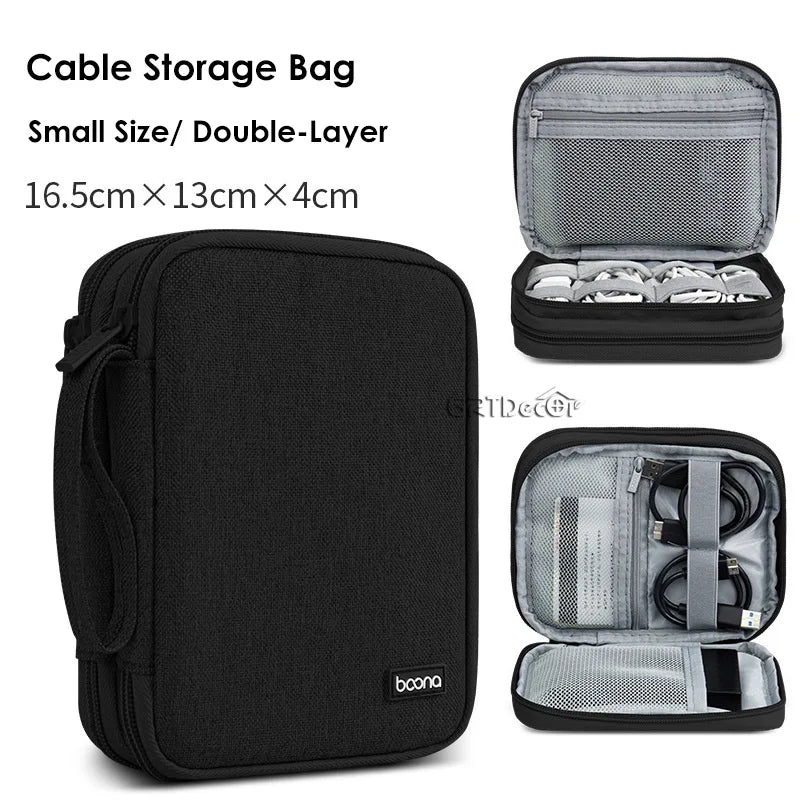 Portable Electronics Protective Storage Bag for Tablets Phones Power Banks Cables Travel Tech Pouch