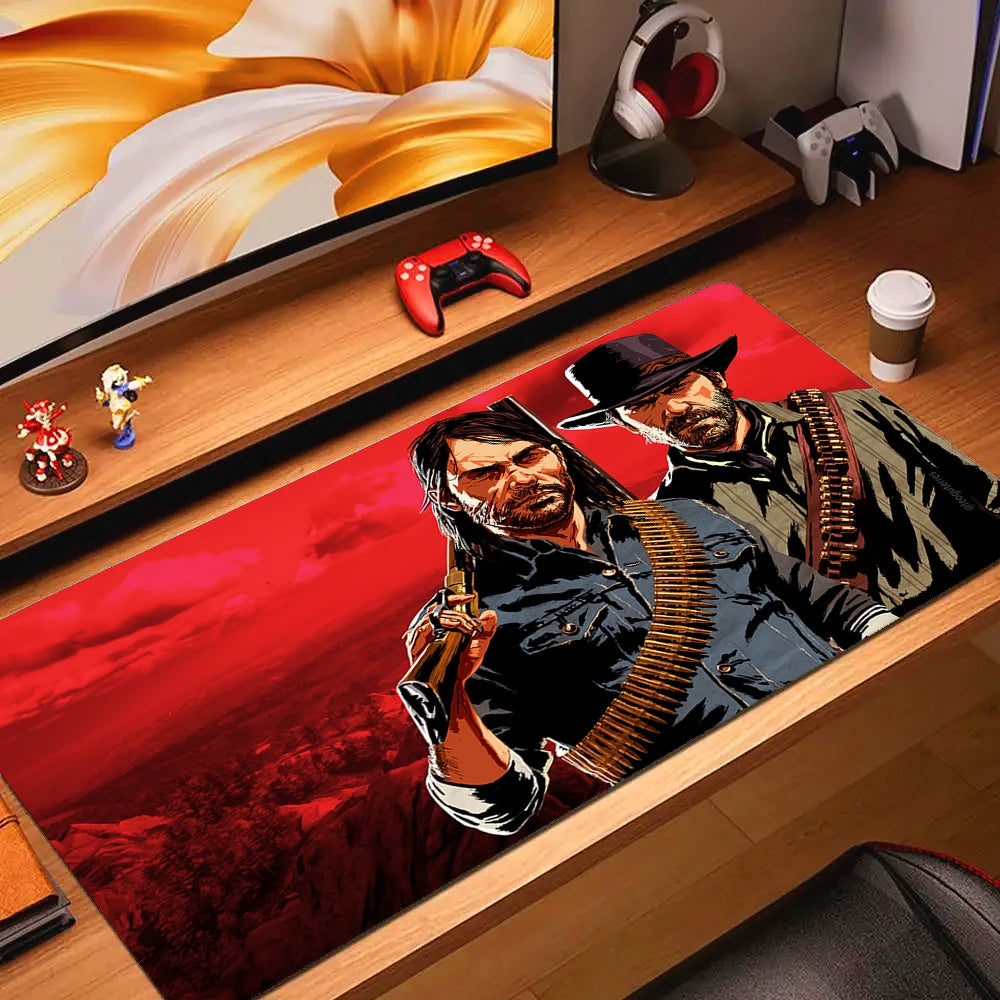 Large Non-slip Gaming Mouse Pad with Stitched Edges and Comfortable Rubber Base for Desktop Use