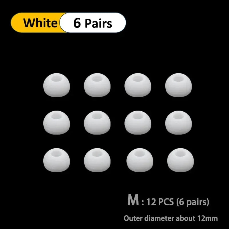 Soft Silicone Replacement Eartips 6-Pair S/M/L Cushions for In-Ear Headphones Earbud Set
