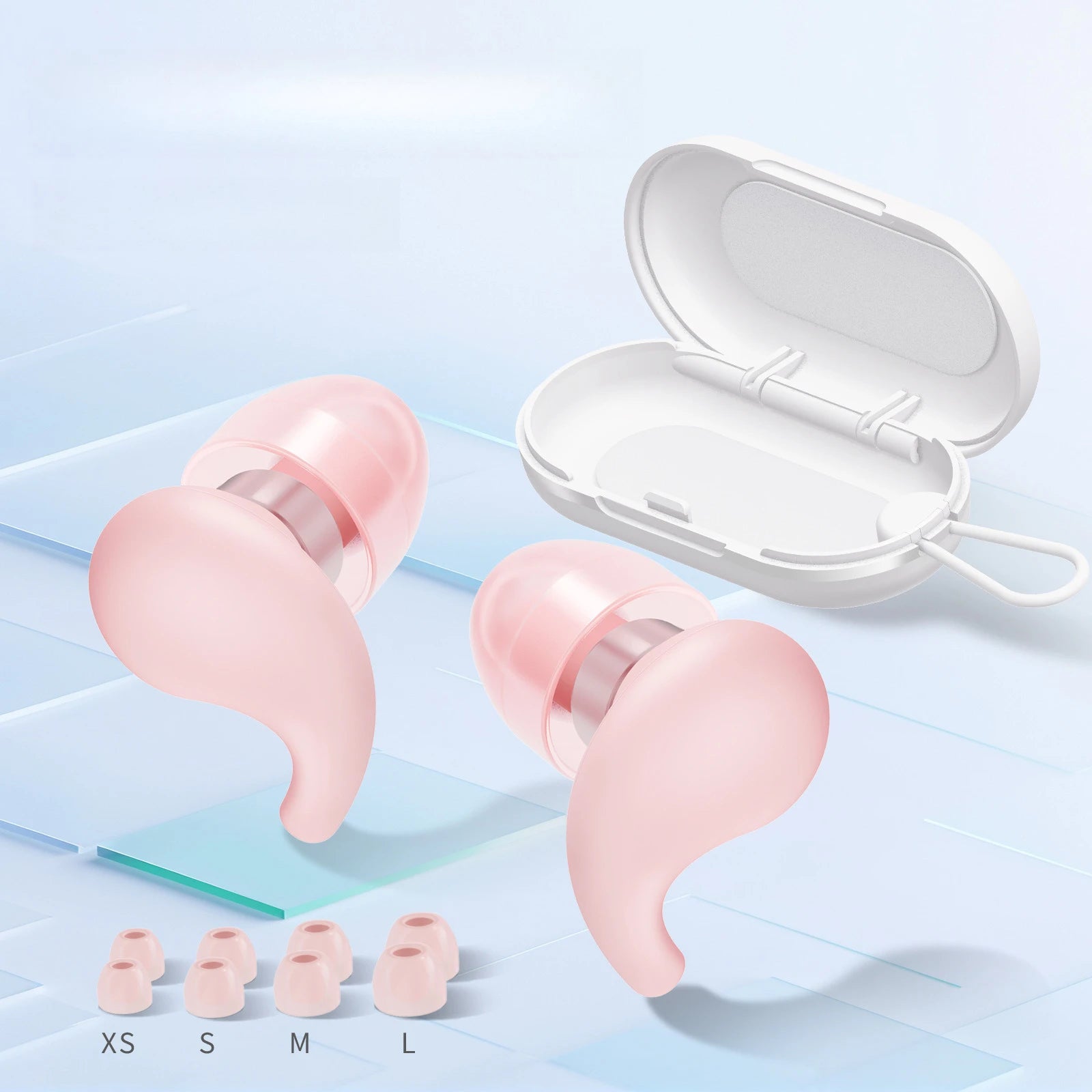 Reusable Silicone Noise Cancelling Earplugs, Filter Mesh Sleep and Waterproof Ear Protectors