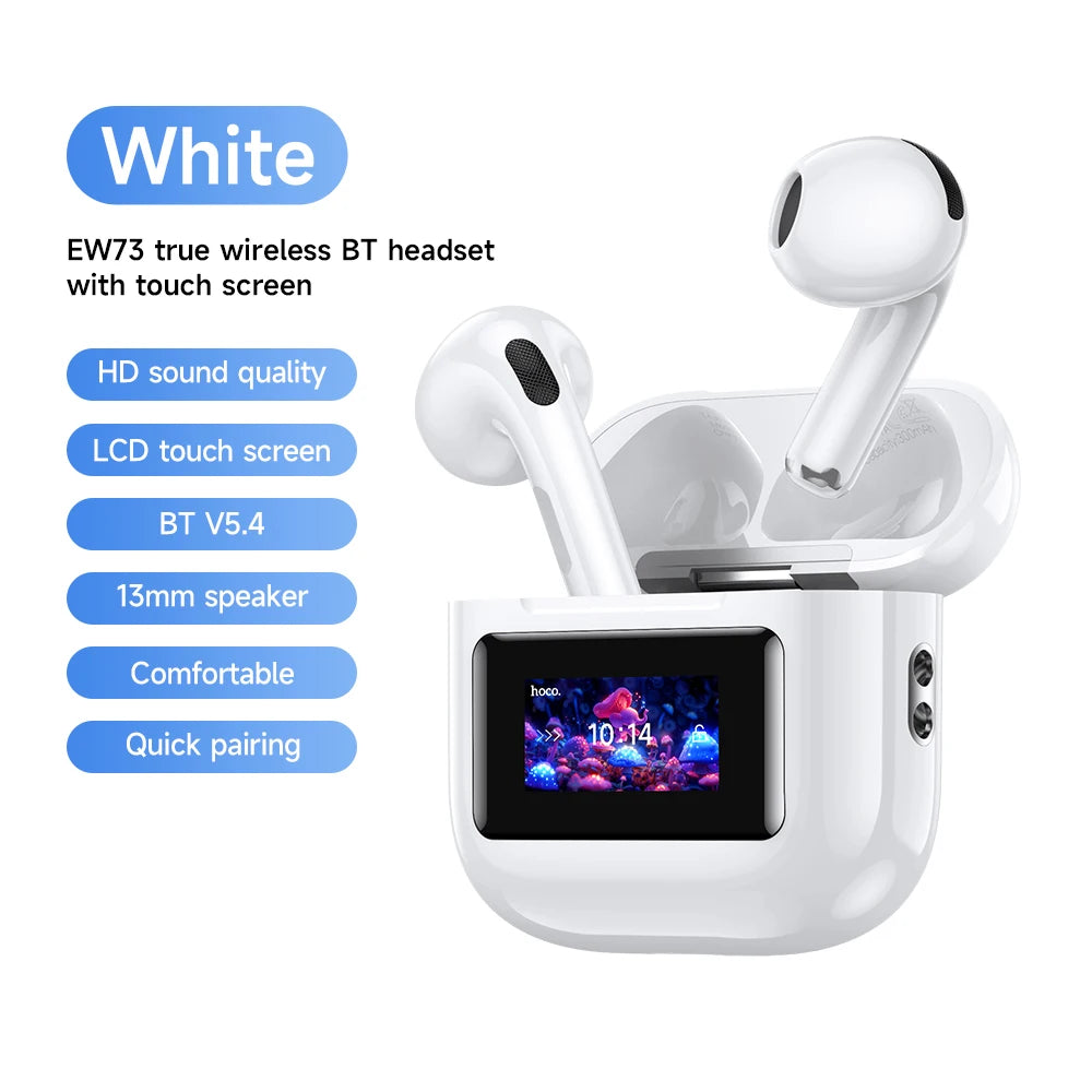 Wireless Bluetooth Earbuds with LED Touch Screen Charging Case Mic Stereo Earphones for Music Calls