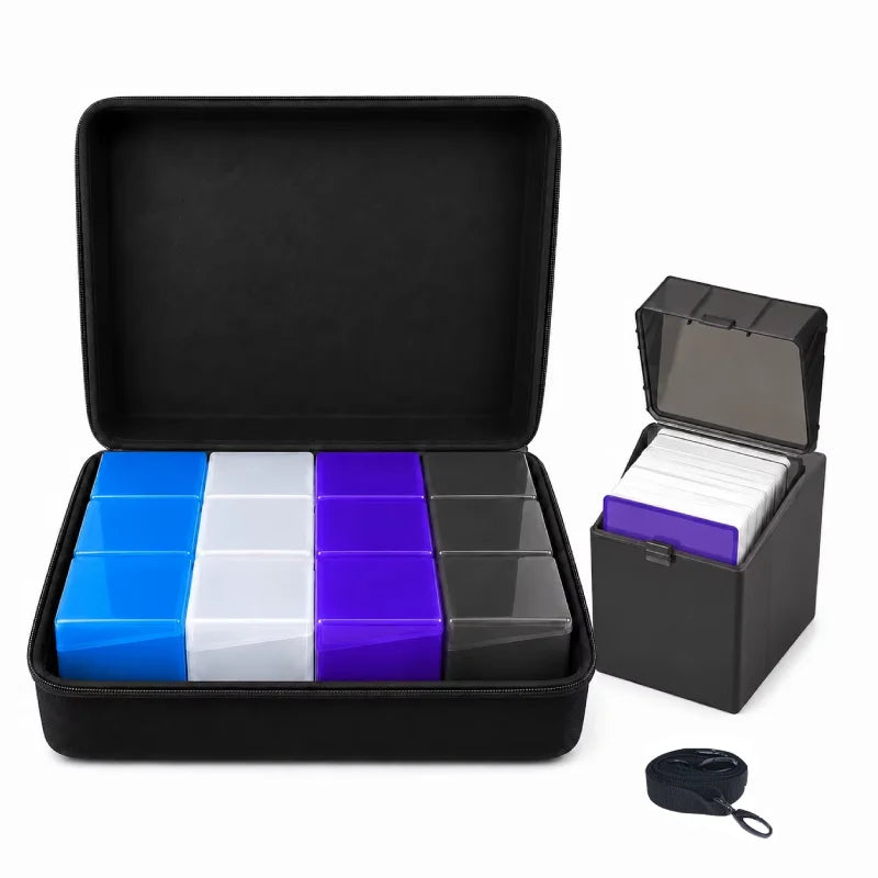 Large Capacity Trading Card Storage Organiser with 12 Deck Boxes for TCG, MTG and Sports Cards