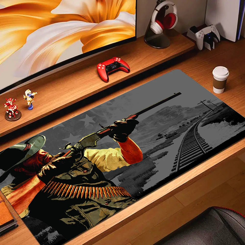 Large Non-slip Gaming Mouse Pad with Stitched Edges and Comfortable Rubber Base for Desktop Use