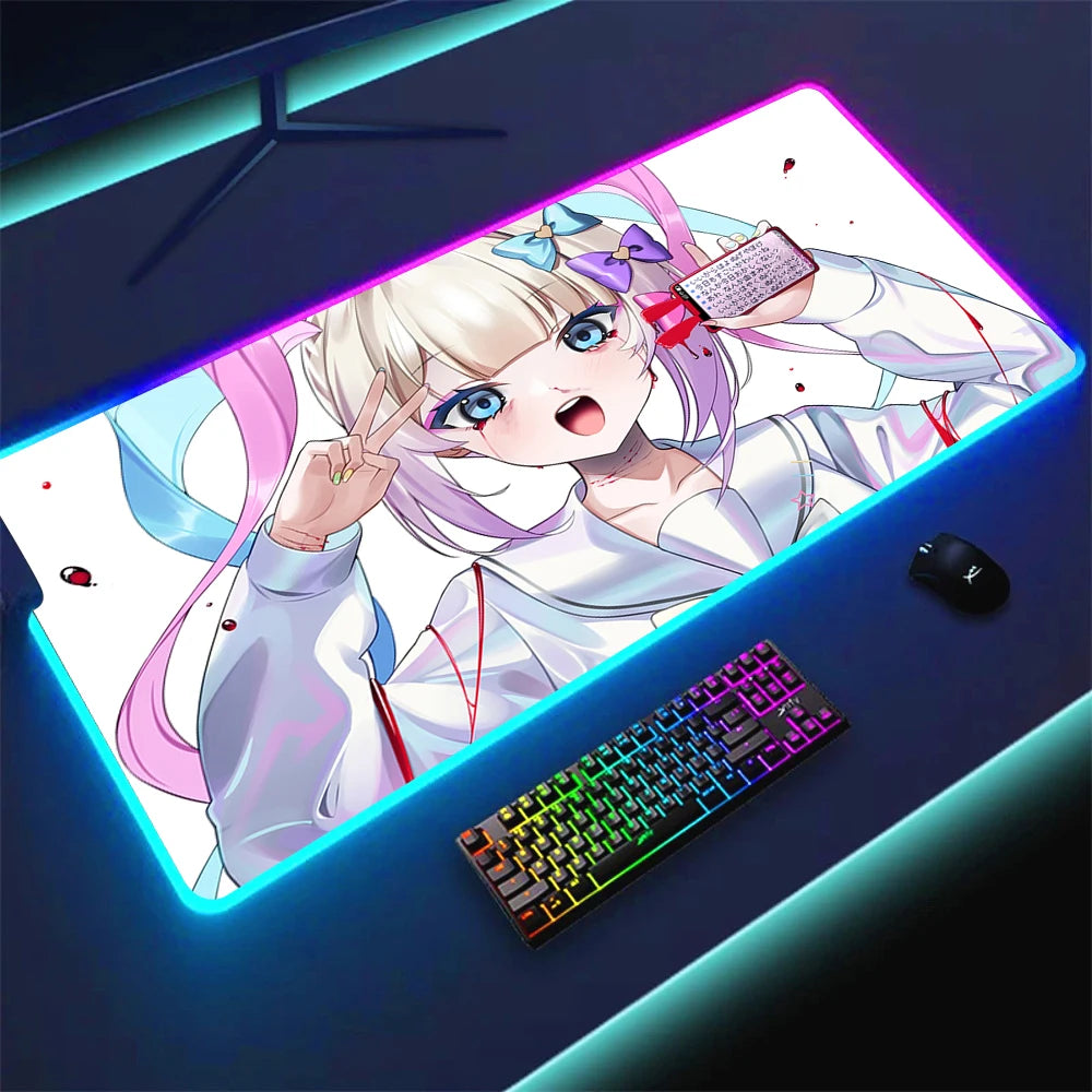 Extended RGB Gaming Mouse Mat with LED Lighting Extra Large Waterproof Non Slip Rubber Surface