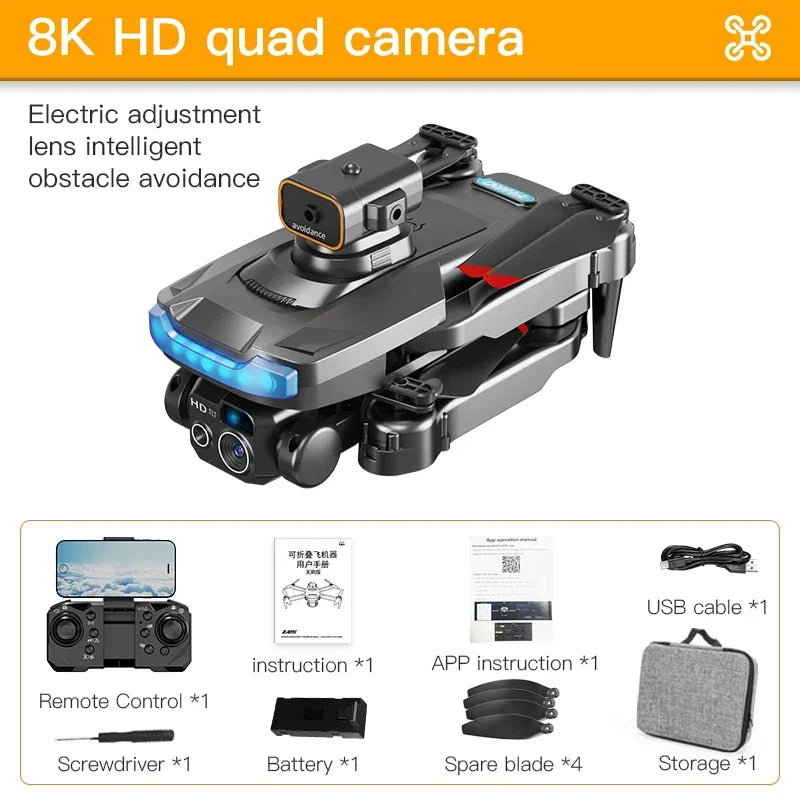 Professional 8K Dual Camera GPS Drone with 5G FPV, Optical Flow and Brushless Motor
