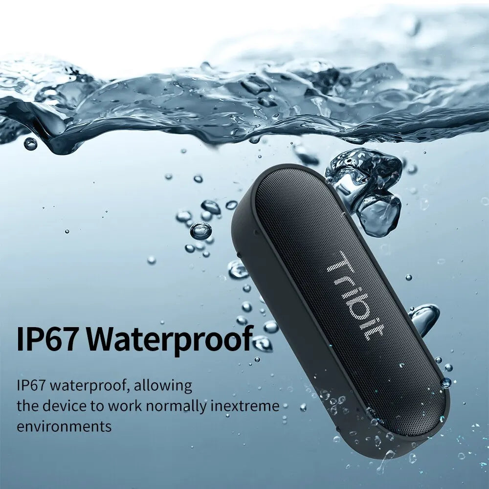 Portable Bluetooth Speaker with IPX7 Waterproof Better Bass 24 Hour Playtime Type-C AUX for Camping