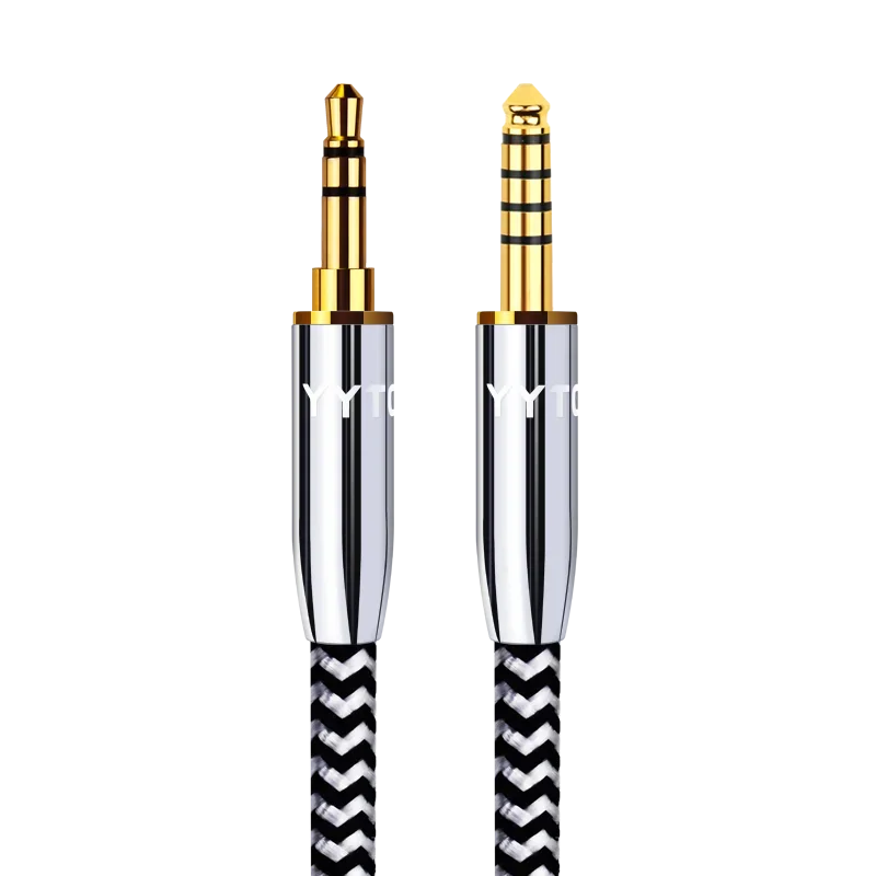 Premium OFC Copper 4.4mm to 3.5mm Balanced Audio Adapter Cable for Headphones and Amplifiers