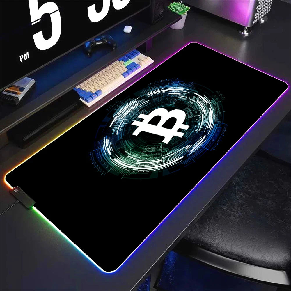 Oversized RGB LED Gaming Mouse Pad Non Slip Waterproof Desk Mat Multiple Sizes for PC Setup