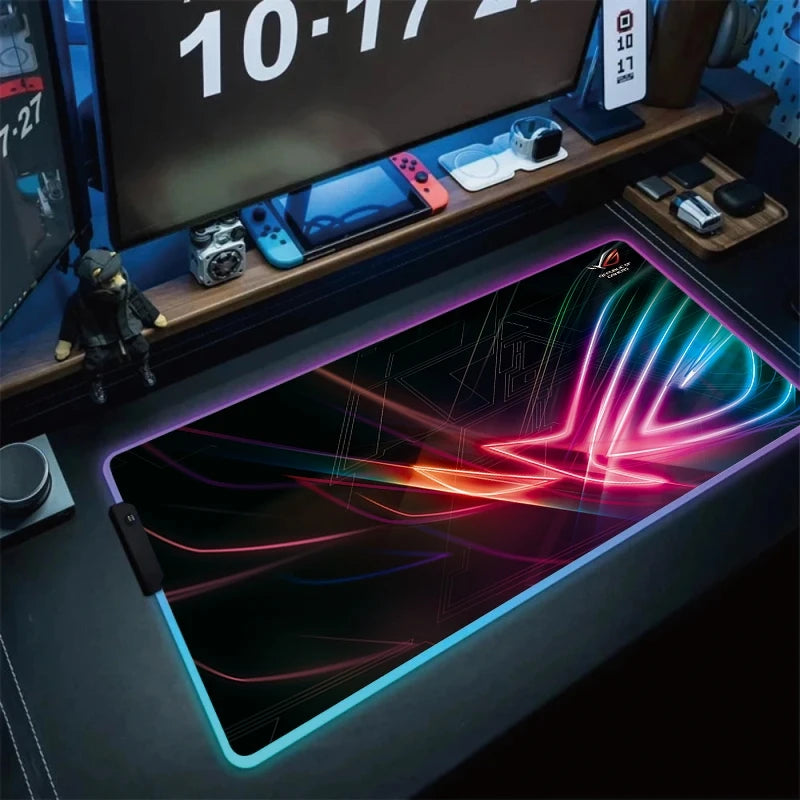 Large RGB Gaming Mouse Pad with Backlight Non Slip Surface for Keyboard and Desk Protection