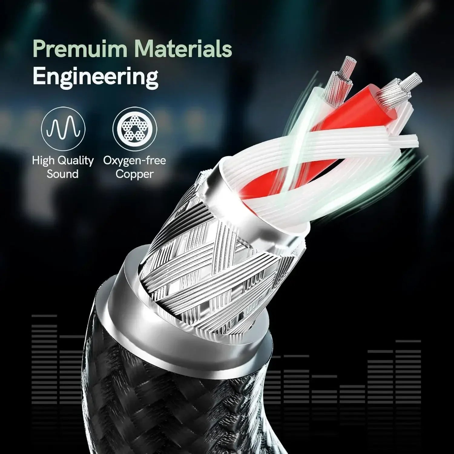 6.35mm to Dual RCA Stereo Cable 1/4 TS Male to 2 RCA Audio Lead for AV Systems