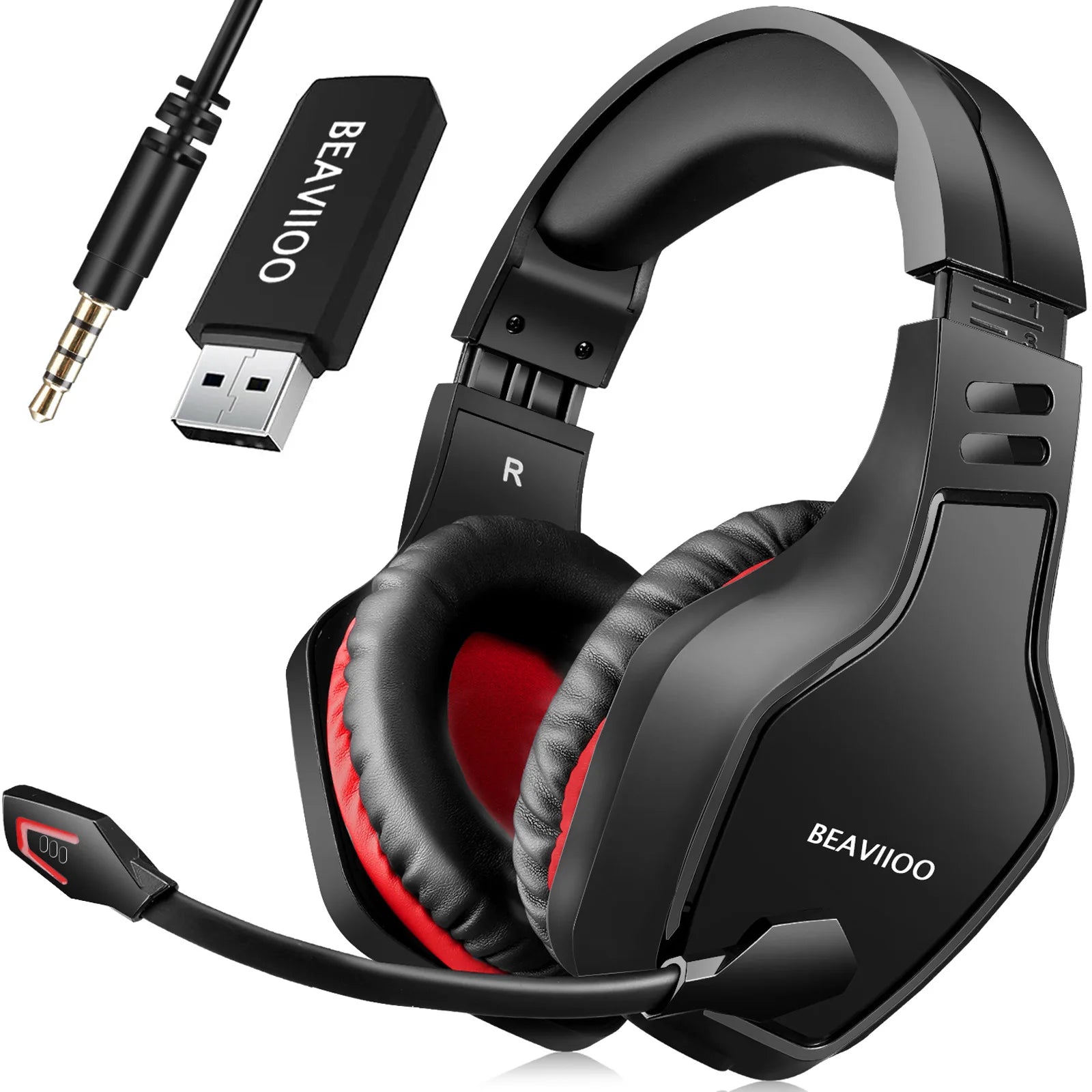 Wireless Gaming Headphones with Noise Cancelling Microphones and Ultra Low Latency for PS5 and PS4