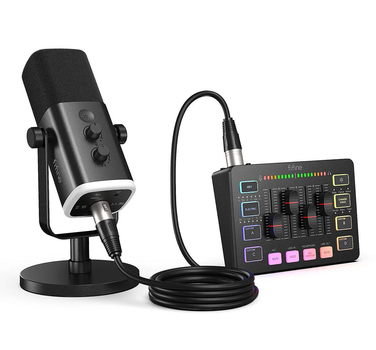 Complete Streaming Audio Kit with XLR Microphone Mixer & 7.1 Headset for Gaming Podcasting Broadcast