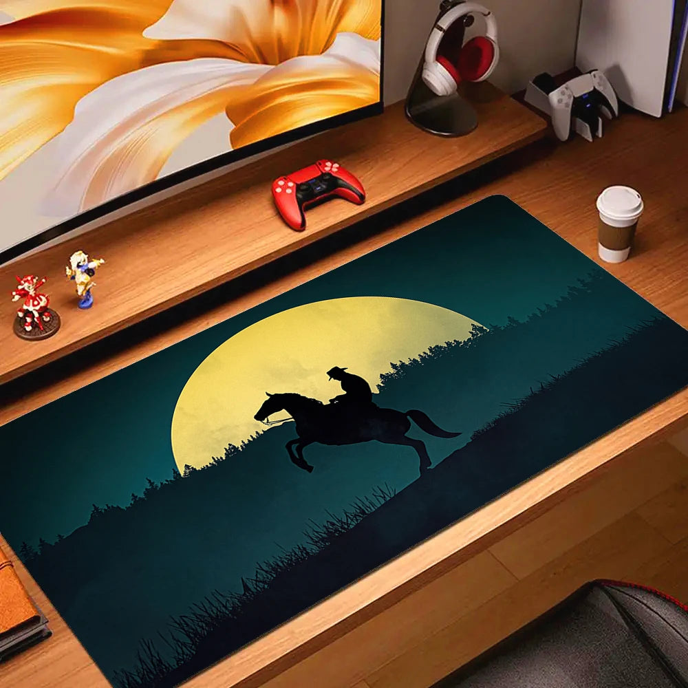 Large Non-slip Gaming Mouse Pad with Stitched Edges and Comfortable Rubber Base for Desktop Use