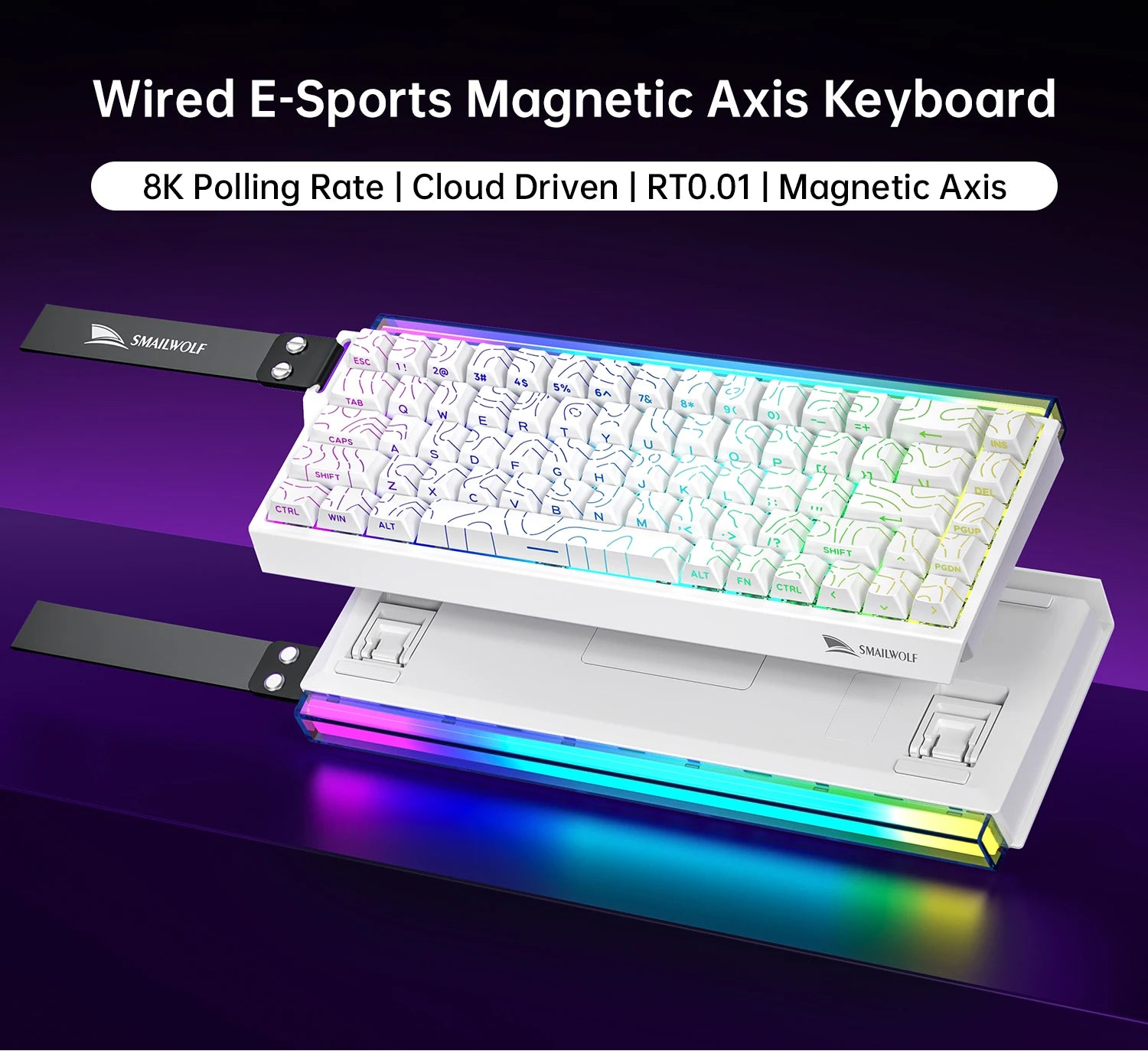 68 Percent Magnetic Switch Mechanical Gaming Keyboard with Rapid Trigger and 8K Polling Rate