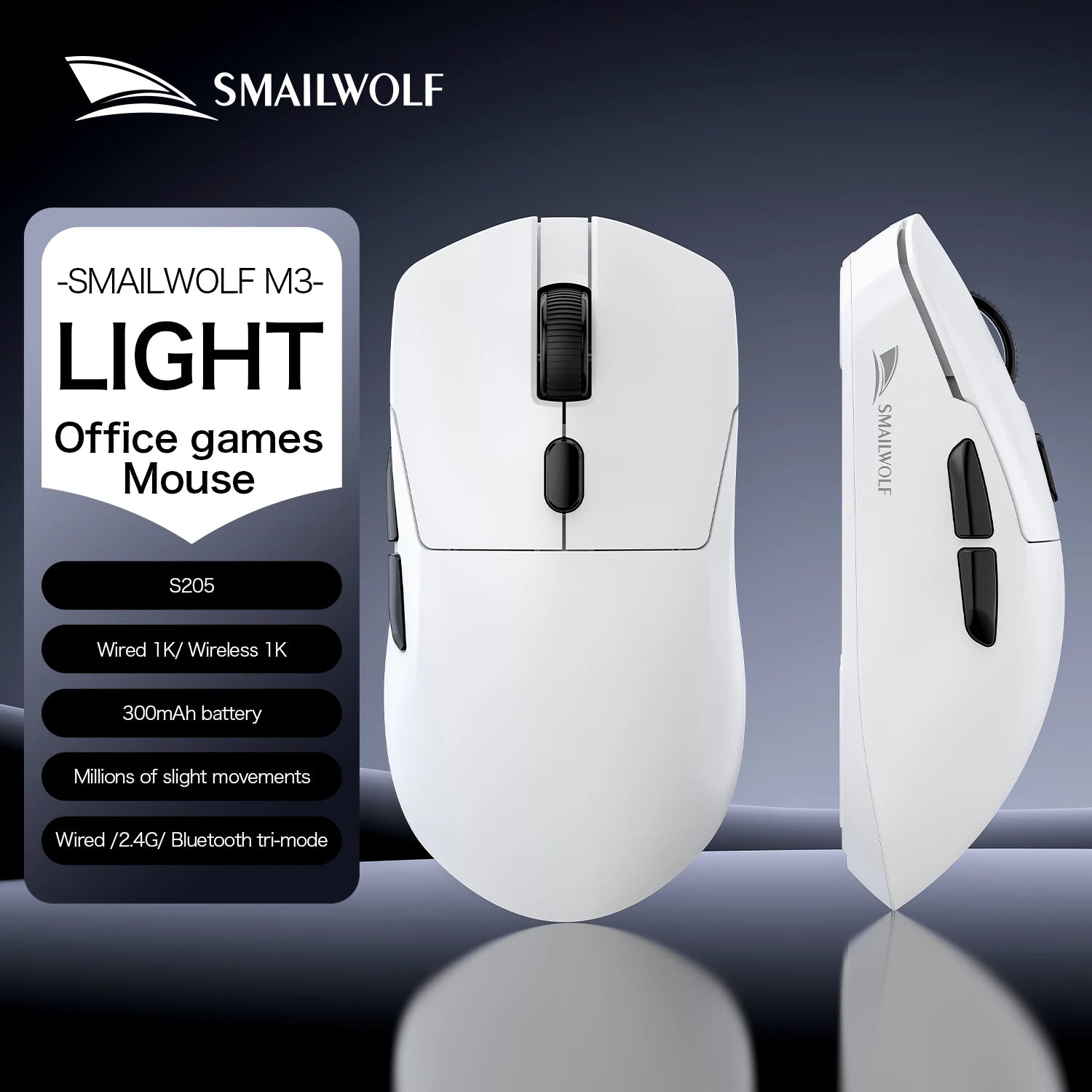 Bluetooth Wireless Gaming Mouse with Three-Mode Connectivity for Laptop and Office Use