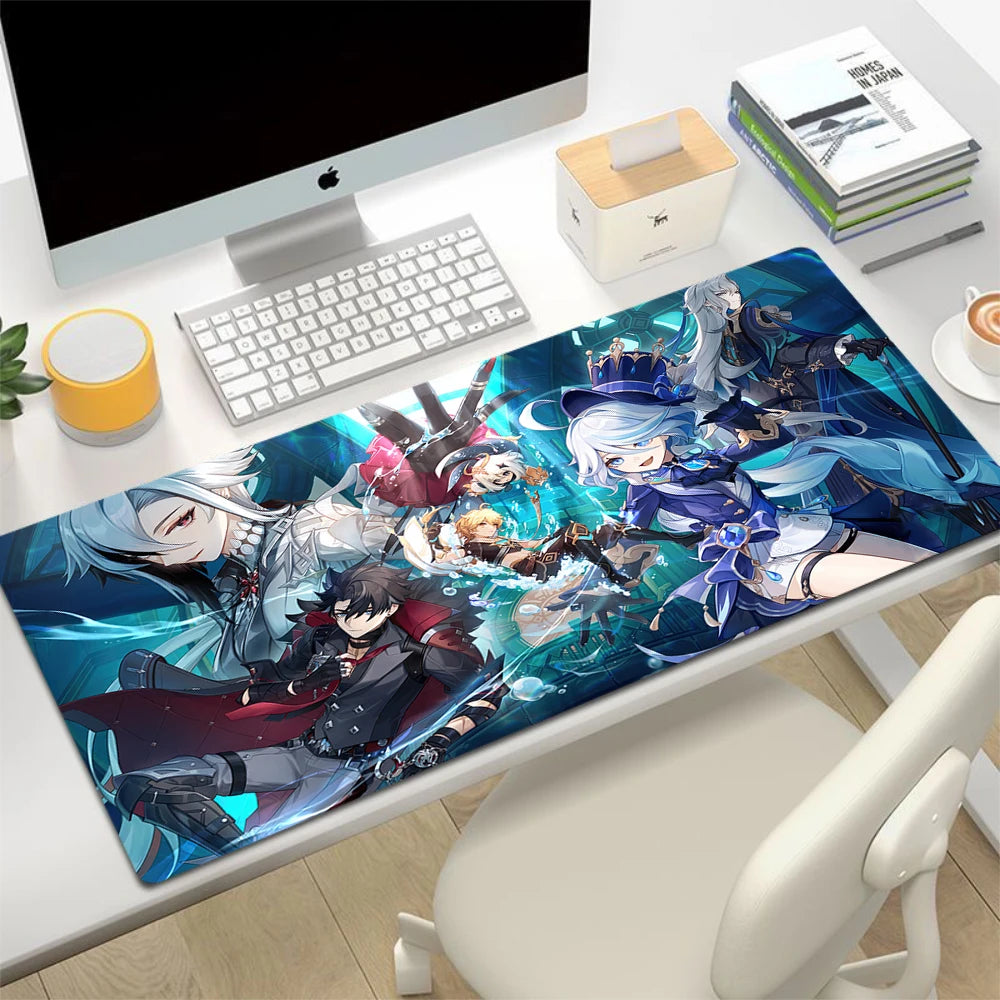 XL Anime Gaming Mouse Pad with Anti-slip Rubber Base, Stitched Edges, Custom Print Options