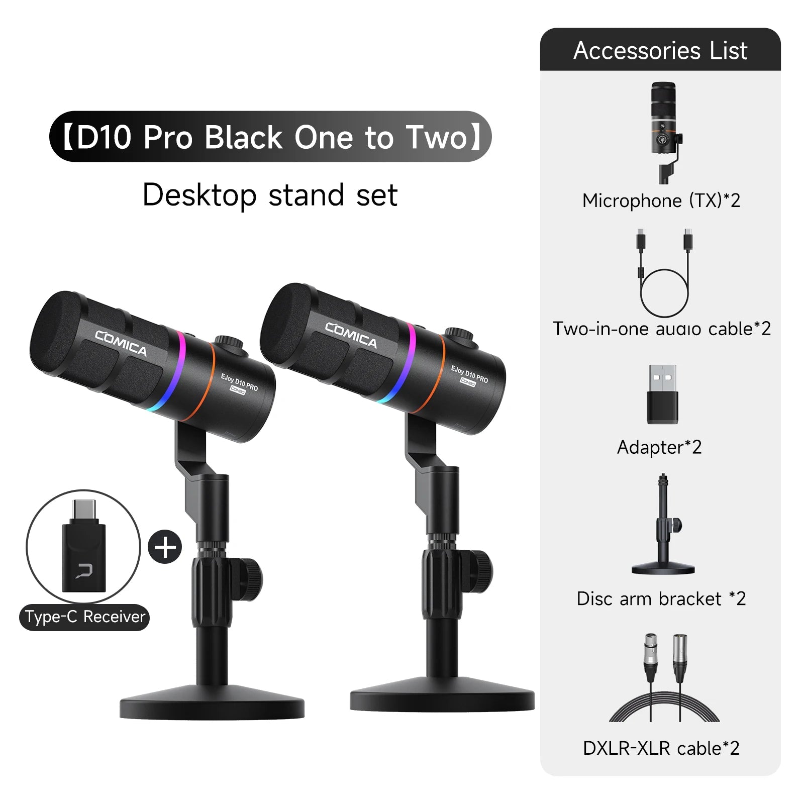 RGB Cardioid Dynamic USB and XLR Microphone Combo for Gaming Streaming Podcast and Interview Use