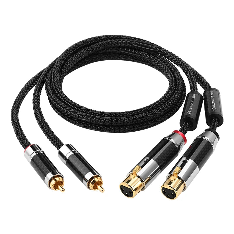 Premium Silver Plated OCC RCA to XLR Audio Cable Pair for Amplifiers and Studio Equipment