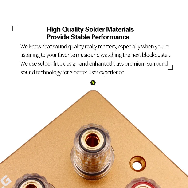 Premium 5.1 Channel Audio Terminal Wall Plate with Banana Speaker Connectors