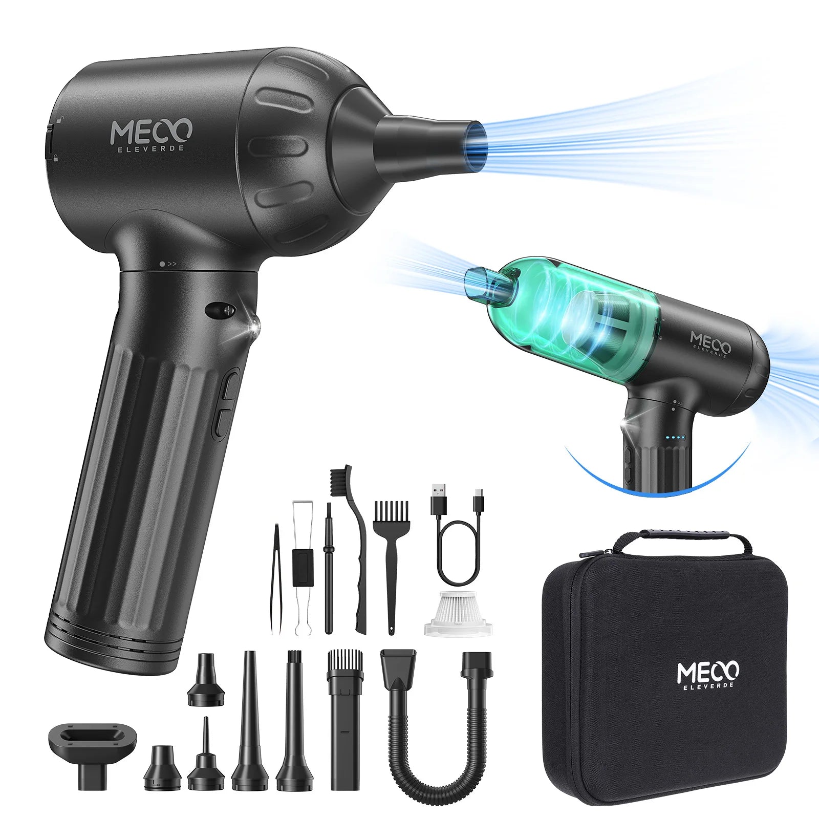 4 in 1 Electric Air Duster and Vacuum Cleaner with Powerful 3 Speed System for Computer and Car