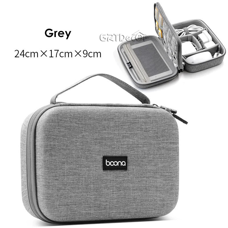 Hard Shell Digital Storage Bag for Power Bank Hard Drive Cables Earphones USB Tech Accessories
