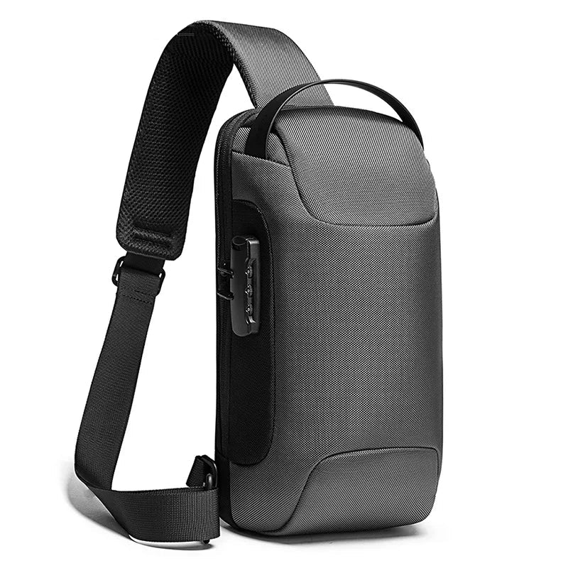 Water Resistant Crossbody Chest Bag for Men and Women with USB Charging Anti-Theft Travel Design