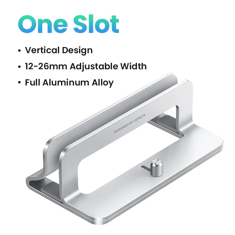 Vertical Aluminium Laptop Stand Triple Slot Holder for MacBook Pro Air Tablet iPad Phone