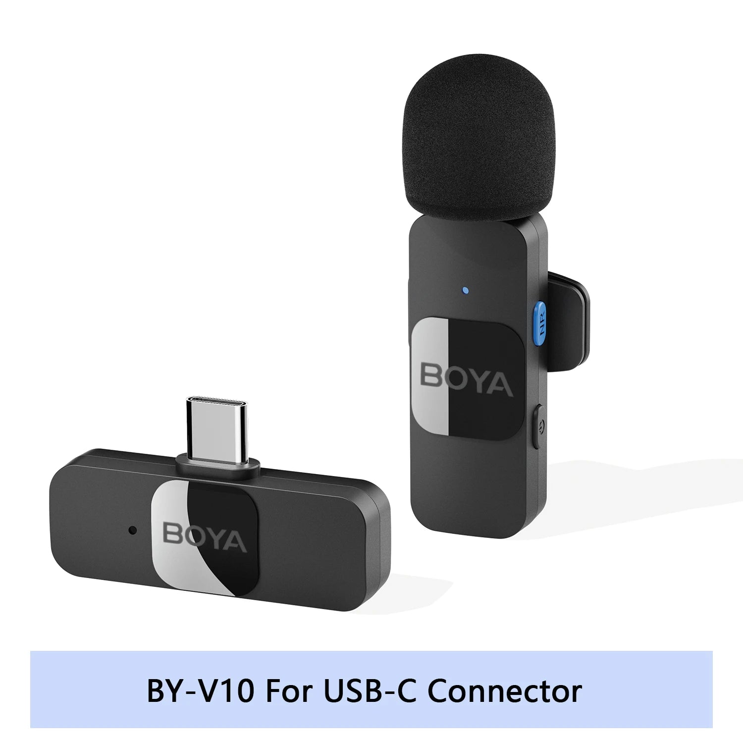 BOYA BY-V Wireless Lavalier Microphone for iPhone Android USB-C Devices Vlogging Recording Streaming
