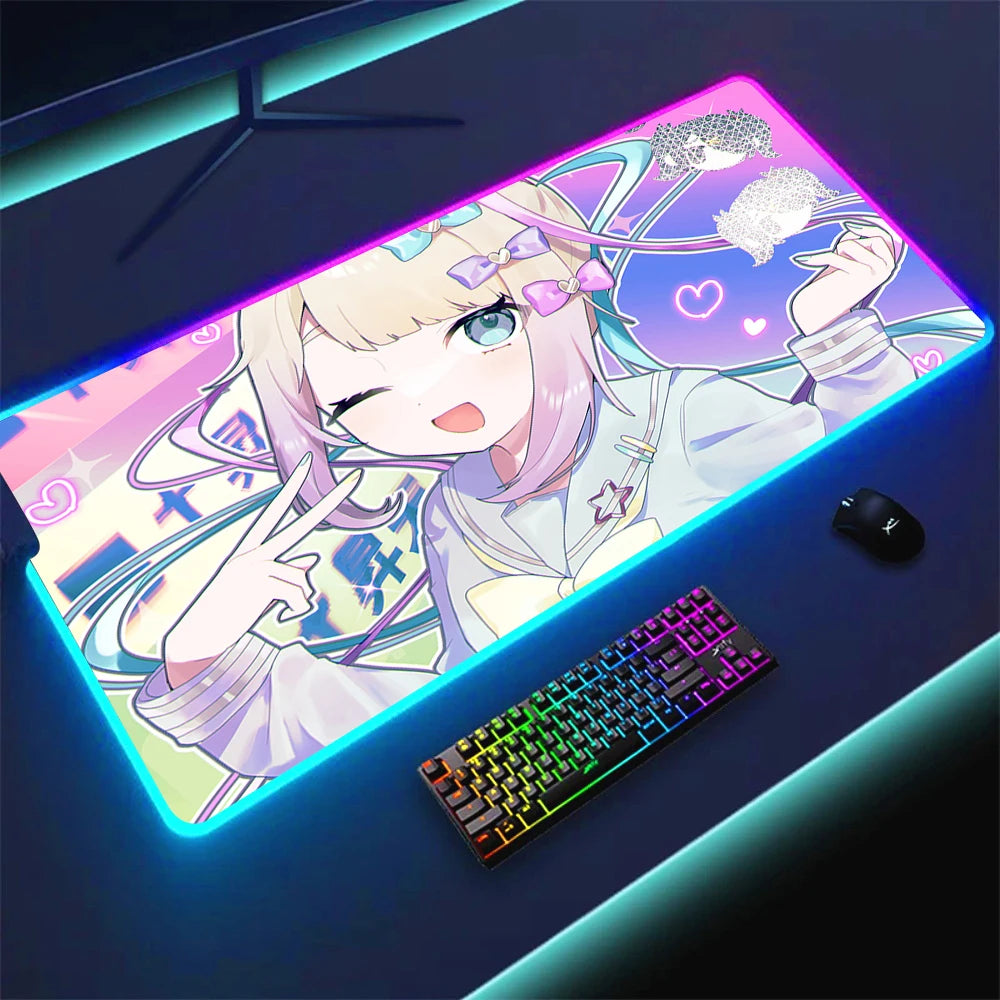 Extended RGB Gaming Mouse Mat with LED Lighting Extra Large Waterproof Non Slip Rubber Surface