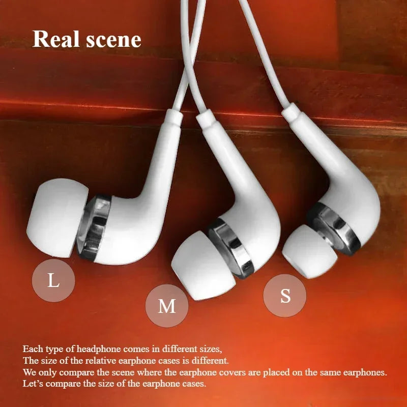 Soft Silicone Replacement Eartips 6-Pair S/M/L Cushions for In-Ear Headphones Earbud Set