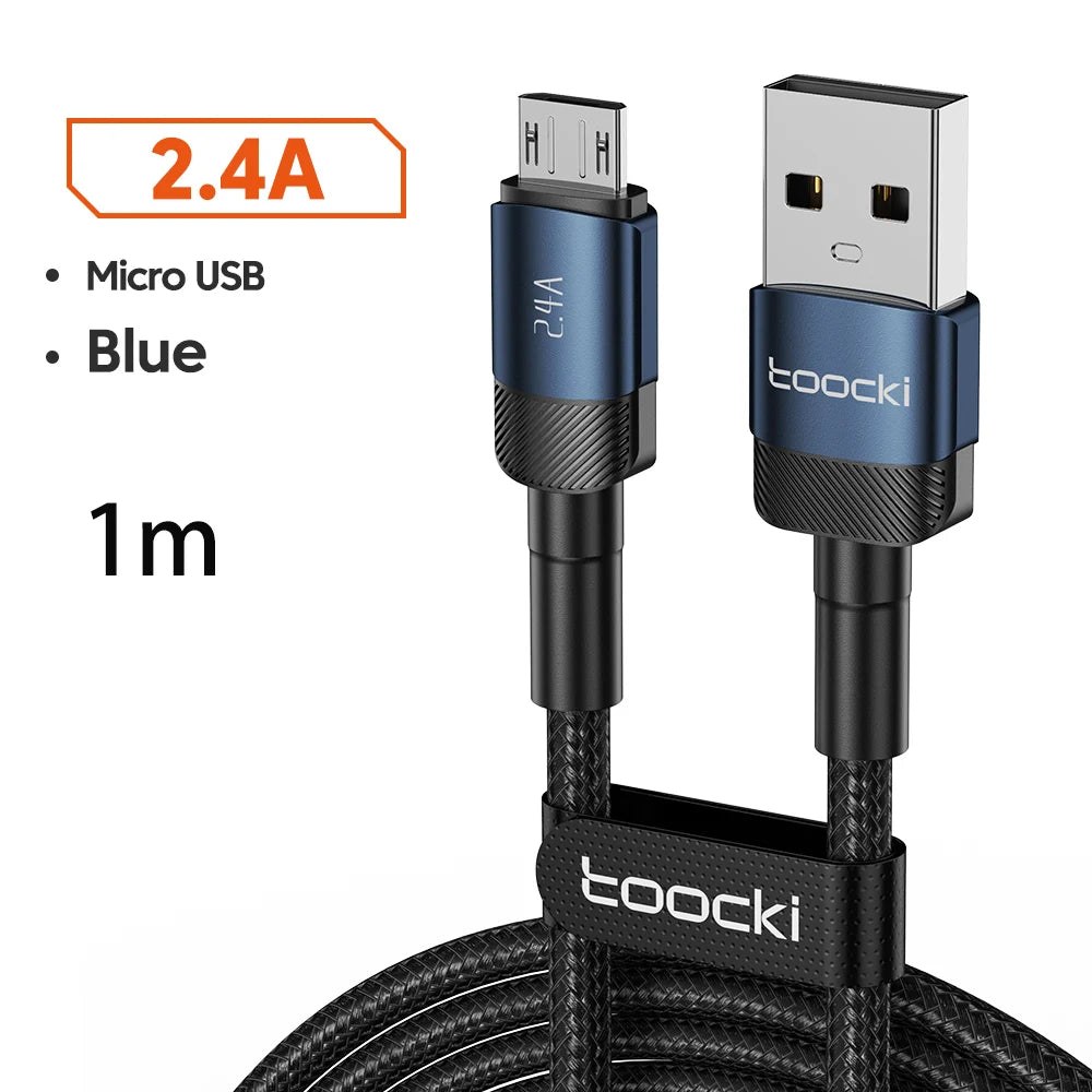 Premium Micro USB Fast Charging Cable 2.4A Quick Charge Data Cord for Smartphones and Devices