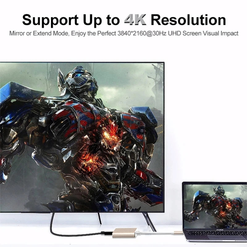 3 in 1 USB-C Hub with 4K HDMI USB 3.0 Data and Type-C Charging Adapter for Laptops