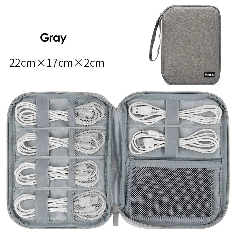 Portable Electronics Protective Storage Bag for Tablets Phones Power Banks Cables Travel Tech Pouch