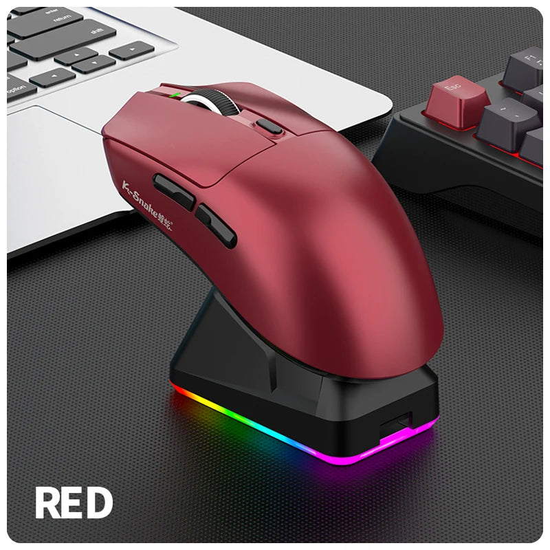 Three Mode Wireless Gaming Mouse with Bluetooth Connectivity and 12000 DPI Optical Sensor