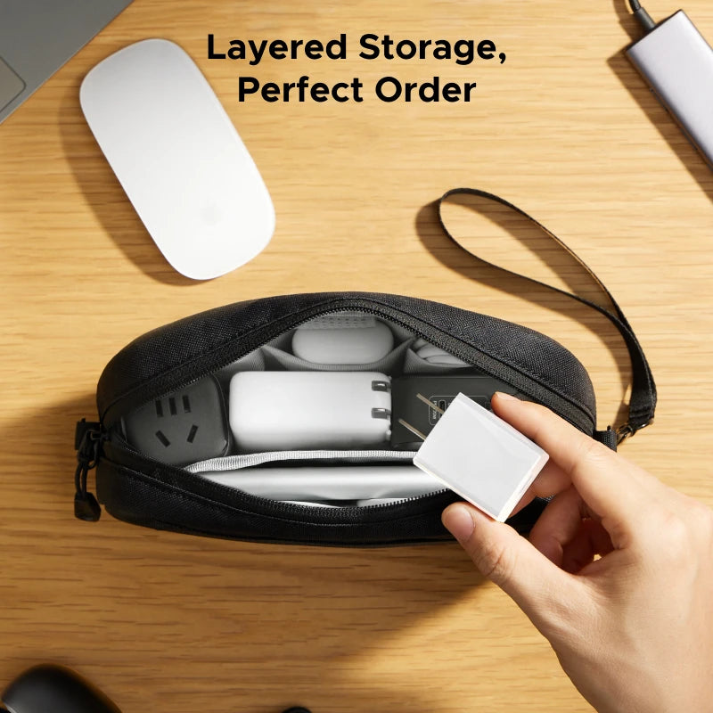 Travel Storage Organiser Bag for Cables Earphones Chargers and Digital Accessories Size S or M