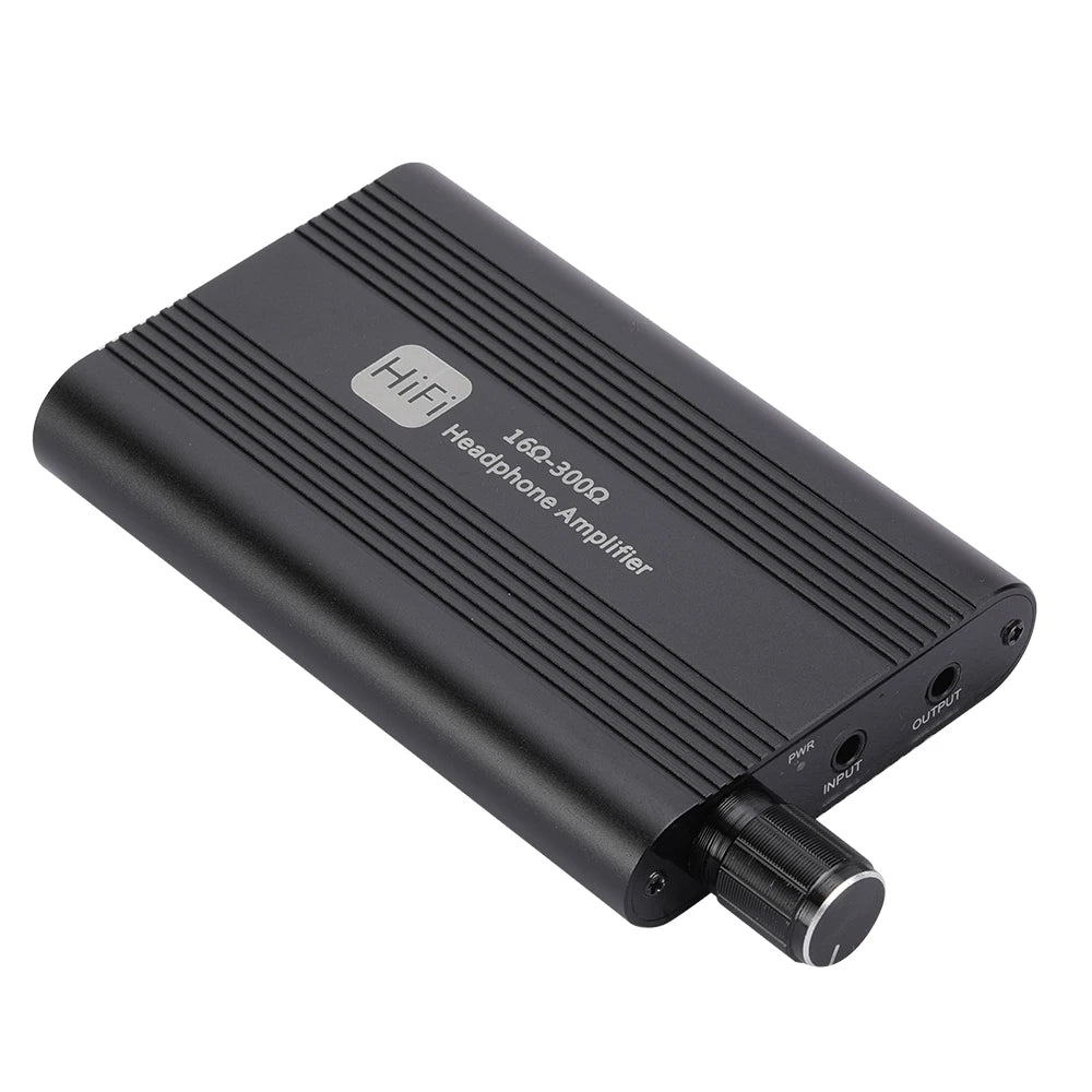 Portable HiFi Stereo Headphone Amplifier with 3.5mm Dual Output and Two-Level Boost Switch