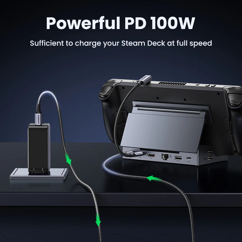 USB C Gaming Dock with 4K HDMI Display, Gigabit Ethernet, 100W PD and 10Gbps Data Ports