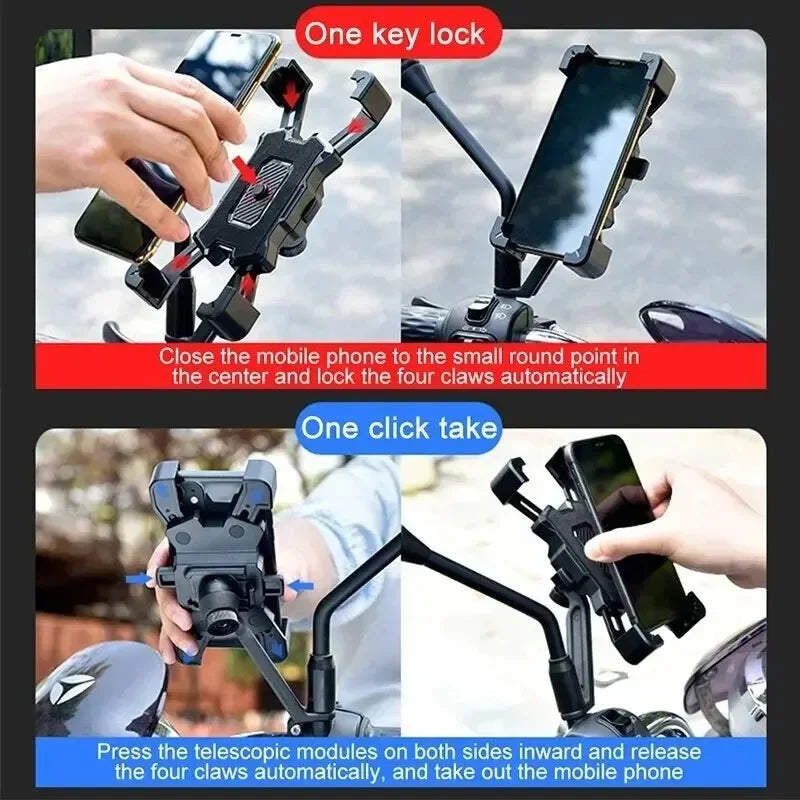 360 Degree Rotatable Electric Bicycle Phone Holder for Motorbike and Mountain Bike Riding