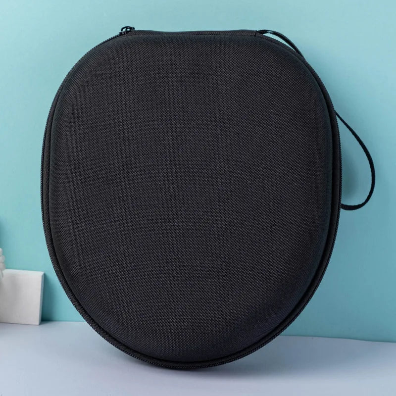 Headphone Carrying Case Shockproof Travel Pouch with Mesh Pocket, Black