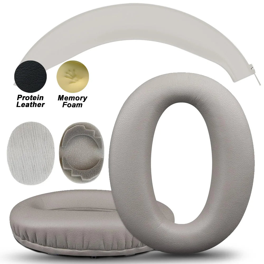 Premium Replacement Memory Foam and Protein Leather Earpads for Sony Over-Ear Headphones
