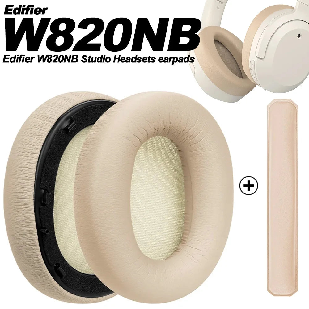Replacement Premium Protein Leather Memory Foam Earpads for Edifier Over-Ear Headphones