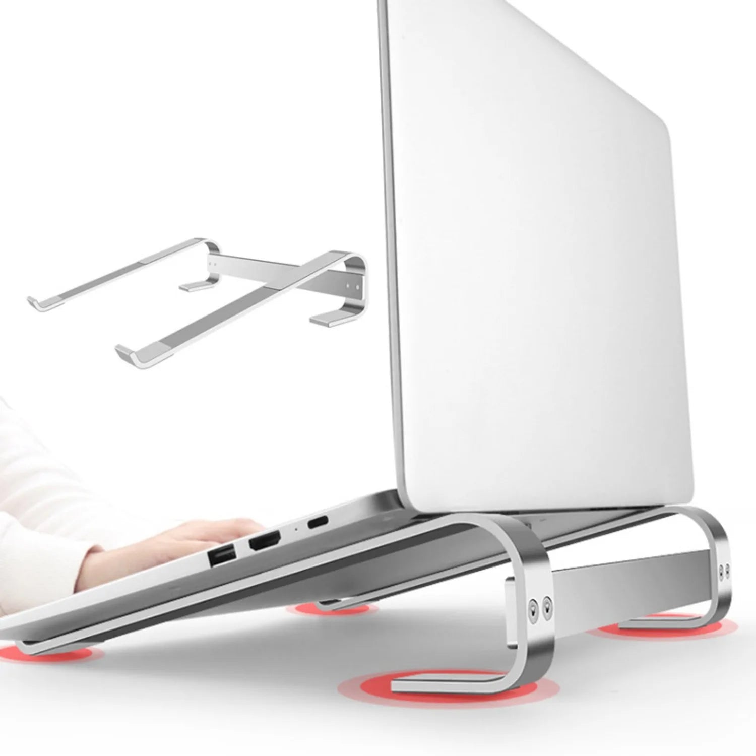 Aluminium Laptop Cooling Stand Riser for Desk and Notebook Computers