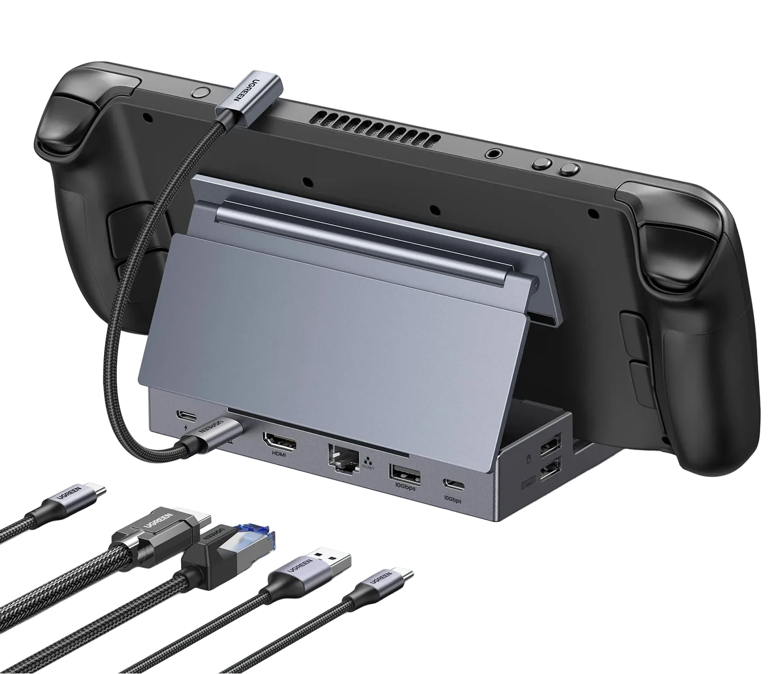 USB C Gaming Dock with 4K HDMI Display, Gigabit Ethernet, 100W PD and 10Gbps Data Ports