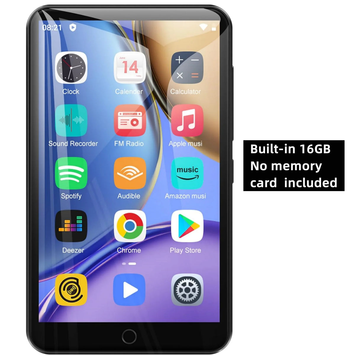 16GB Bluetooth and WiFi MP3 Player with 4 Inch Touchscreen FM Radio eBook and 512GB Expansion