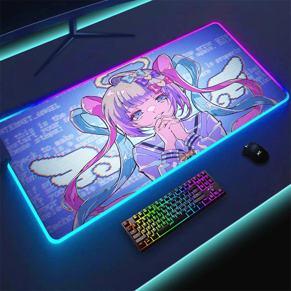 Extended RGB Gaming Mouse Mat with LED Lighting Extra Large Waterproof Non Slip Rubber Surface