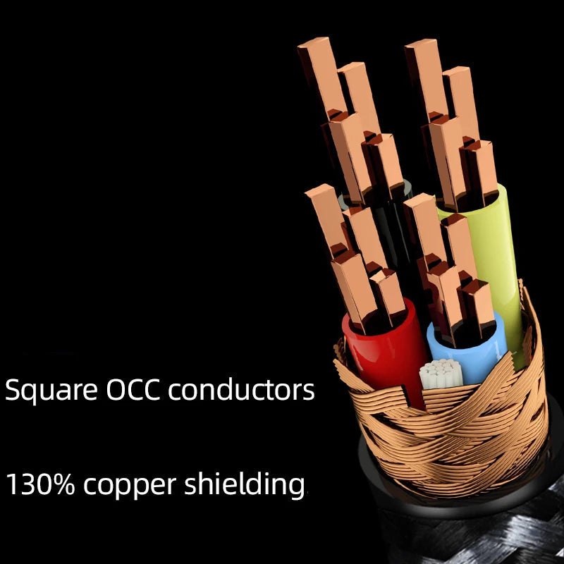 Premium 4.4mm Balanced to 2RCA OCC Audio Cable for Home Amplifiers and HiFi Systems